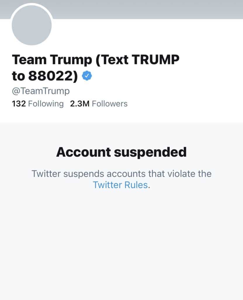 تويتر يوقف حساب الرئيس الامريكي دونالد ترامب