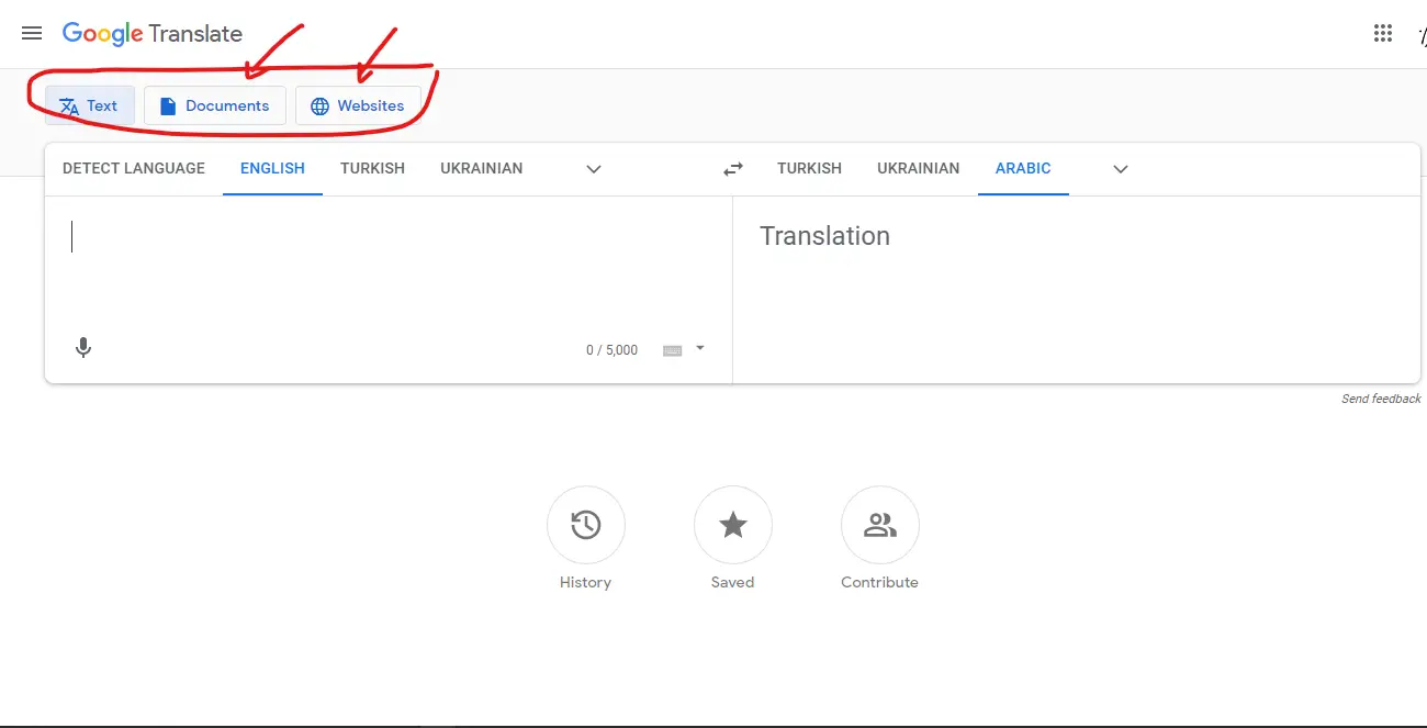 ترجمة الملفات باستخدام غوغل 