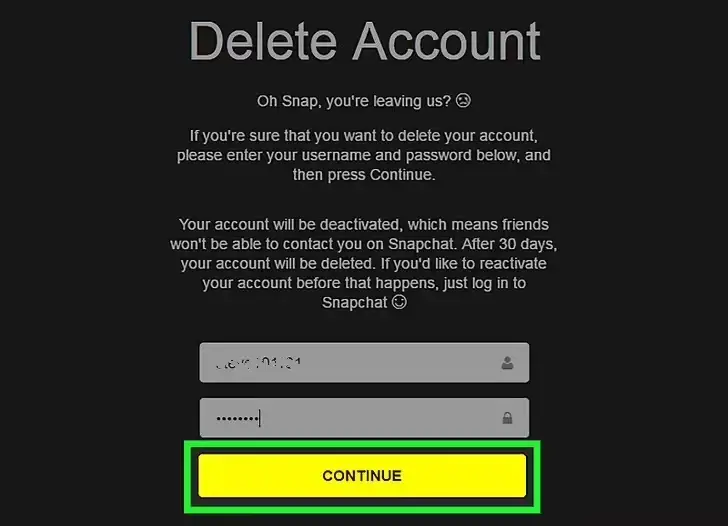 حذف أو إلغاء تفعيل حساب سناب شات Snapchat